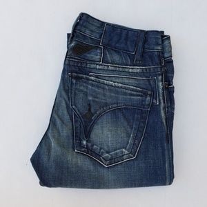 Robin's Jean Blue Straight Jeans with Distressed Details